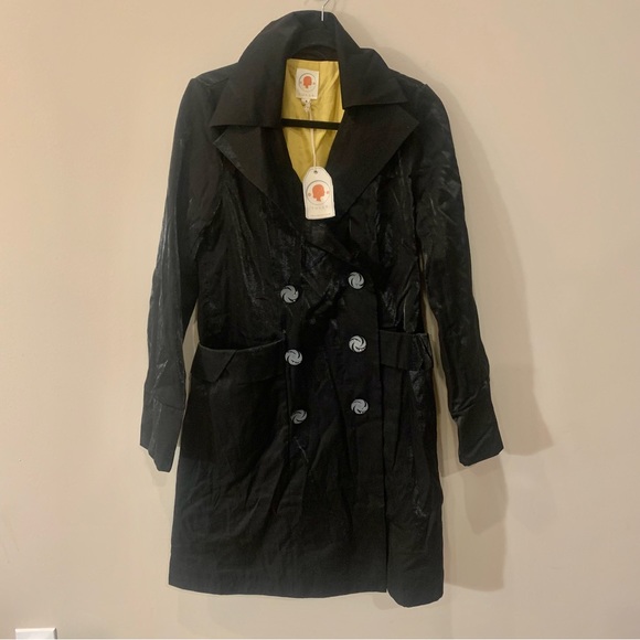 Anthropologie Jackets & Blazers - Anthropologie TULLE Double Breasted Button Front Sheen Finish Trench Coat